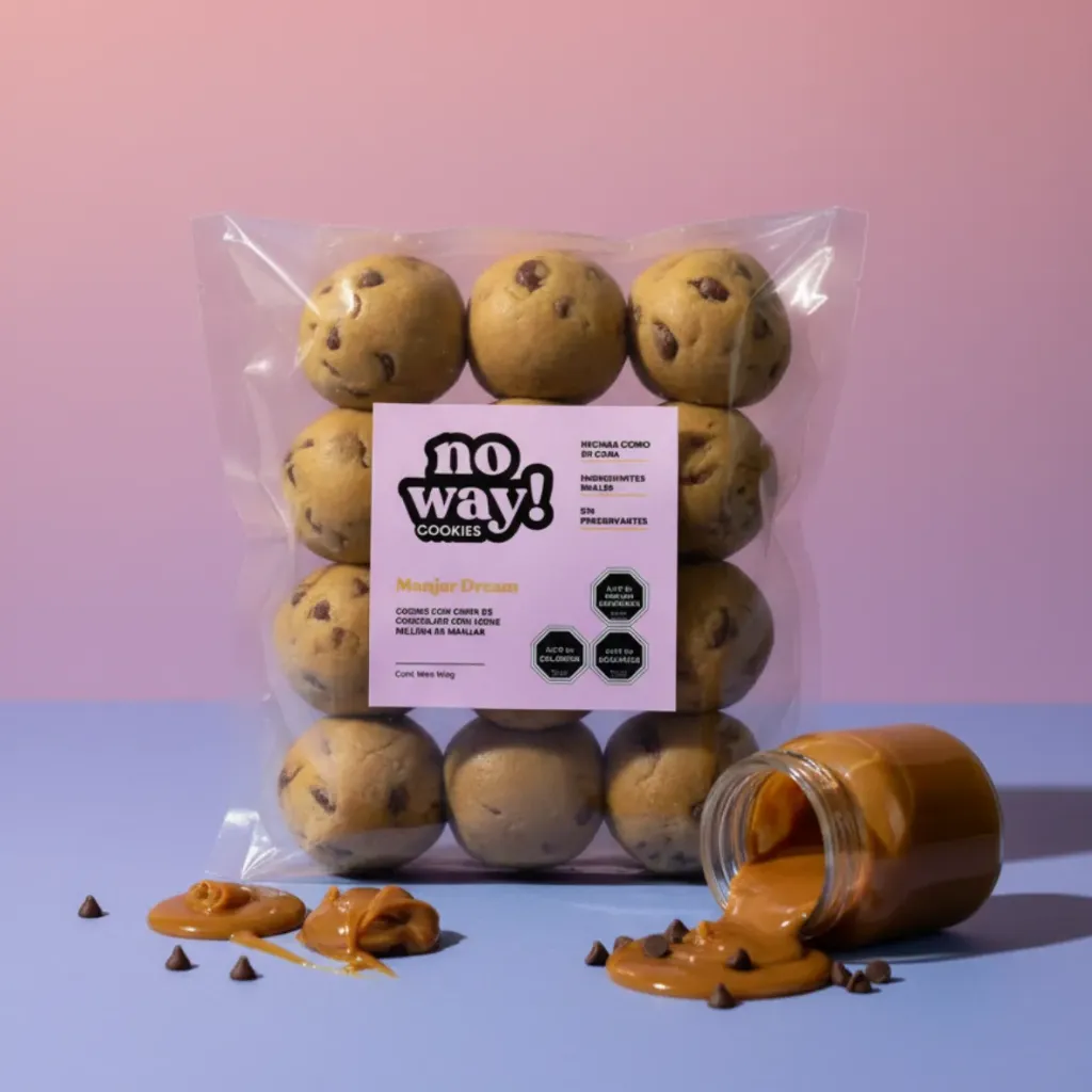 12 Cookies de Manjar rellenas para hornear x 80g